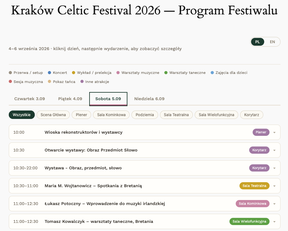 The Kraków Celtic Festival 2026 Program is now online!